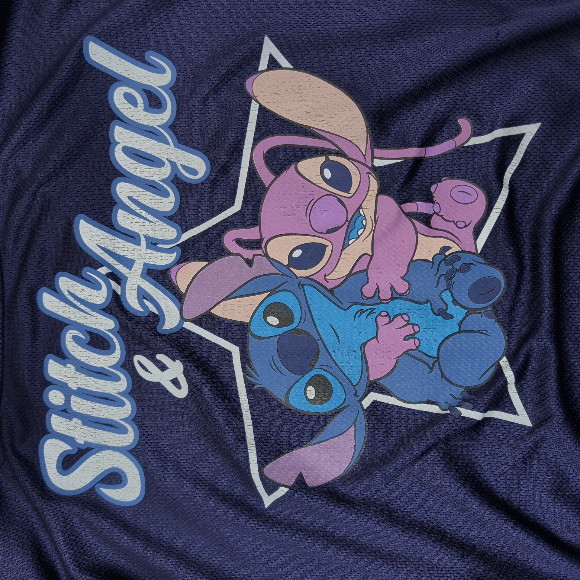 Vintage Disney All Stars 02 Womens Cropped Jersey Tee Navy Blue Y2K Retro White — photo 5
