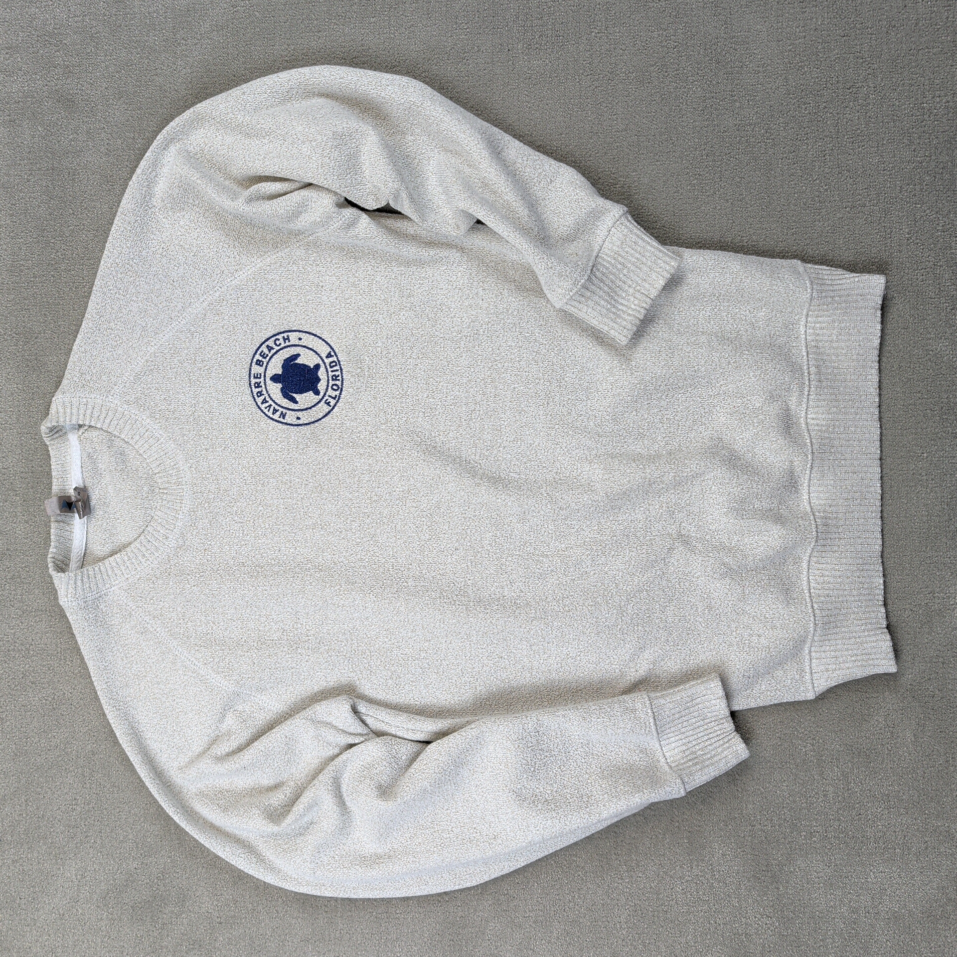 Militex Mens Sweatshirt Small Off White Florida Graphic Casual Streetwear Cotton